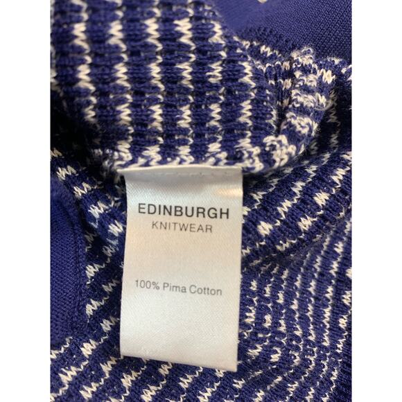 EK Edinburgh Knitwear Womens Cardigan Jacket Blue White Size Small - Picture 6 of 7